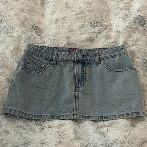 Edikted Denim Mini Skirt in Light Blue - Women